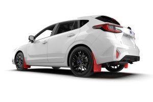 Subaru Impreza Mud Flaps - Front + Rear - Rally Armor - UR Series - Red with White Logo - `24-`25 Subaru Impreza Mud Flaps - Front + Rear - Rally Armor - UR Series - Red with White Logo - `24-`25